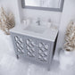 Mediterraneo 36" Grey Bathroom Vanity with White Quartz Countertop