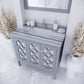 Mediterraneo 36" Grey Bathroom Vanity with White Stripes Marble Countertop