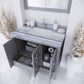 Mediterraneo 36" Grey Bathroom Vanity with White Stripes Marble Countertop