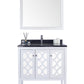 Mediterraneo 36" White Bathroom Vanity with Black Wood Marble Countertop