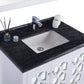 Mediterraneo 36" White Bathroom Vanity with Black Wood Marble Countertop