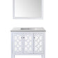 Mediterraneo 36" White Bathroom Vanity with Matte White VIVA Stone Solid Surface Countertop