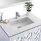 Mediterraneo 36" White Bathroom Vanity with Matte White VIVA Stone Solid Surface Countertop