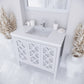 Mediterraneo 36" White Bathroom Vanity with Matte White VIVA Stone Solid Surface Countertop