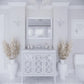 Mediterraneo 36" White Bathroom Vanity with White Carrara Marble Countertop