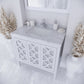 Mediterraneo 36" White Bathroom Vanity with White Carrara Marble Countertop