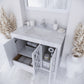 Mediterraneo 36" White Bathroom Vanity with White Carrara Marble Countertop