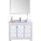 Mediterraneo 36" White Bathroom Vanity with White Quartz Countertop