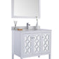 Mediterraneo 36" White Bathroom Vanity with White Quartz Countertop