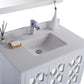 Mediterraneo 36" White Bathroom Vanity with White Quartz Countertop