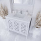 Mediterraneo 36" White Bathroom Vanity with White Quartz Countertop