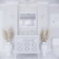 Mediterraneo 36" White Bathroom Vanity with White Quartz Countertop