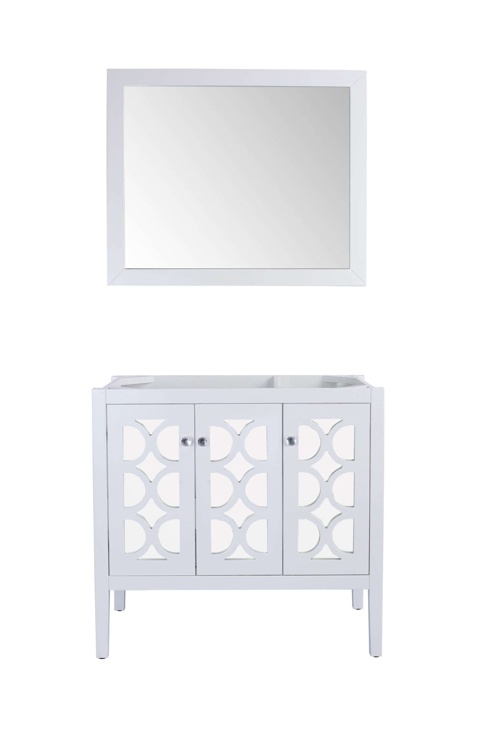 Mediterraneo 36" White Bathroom Vanity Cabinet