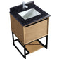 Alto 24” California White Oak Bathroom Vanity with Black Wood Marble Countertop