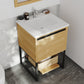 Alto 24" California White Oak Bathroom Vanity with Matte White VIVA Stone Solid Surface Countertop