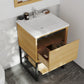 Alto 24" California White Oak Bathroom Vanity with Matte White VIVA Stone Solid Surface Countertop