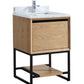 Alto 24" California White Oak Bathroom Vanity with White Carrara Marble Countertop