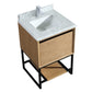 Alto 24" California White Oak Bathroom Vanity with White Carrara Marble Countertop