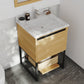 Alto 24" California White Oak Bathroom Vanity with White Carrara Marble Countertop