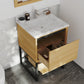 Alto 24" California White Oak Bathroom Vanity with White Carrara Marble Countertop