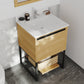 Alto 24" California White Oak Bathroom Vanity with White Quartz Countertop