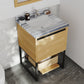 Alto 24" California White Oak Bathroom Vanity with White Stripes Marble Countertop