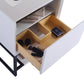 Alto 24" White Bathroom Vanity with Black Wood Marble Countertop