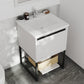 Alto 24" White Bathroom Vanity with Matte White VIVA Stone Solid Surface Countertop