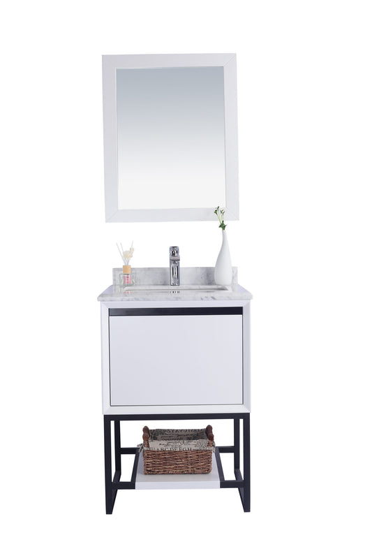 Alto 24" White Bathroom Vanity with White Carrara Marble Countertop