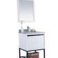 Alto 24" White Bathroom Vanity with White Stripes Marble Countertop