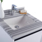 Alto 24" White Bathroom Vanity with White Stripes Marble Countertop