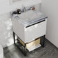 Alto 24" White Bathroom Vanity with White Stripes Marble Countertop