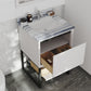 Alto 24" White Bathroom Vanity with White Stripes Marble Countertop