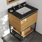 Alto 30" California White Oak Bathroom Vanity with Black Wood Marble Countertop