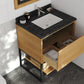 Alto 30" California White Oak Bathroom Vanity with Black Wood Marble Countertop