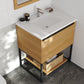 Alto 30" California White Oak Bathroom Vanity with Matte White VIVA Stone Solid Surface Countertop