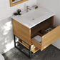 Alto 30" California White Oak Bathroom Vanity with Matte White VIVA Stone Solid Surface Countertop