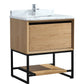 Alto 30" California White Oak Bathroom Vanity with White Carrara Marble Countertop