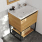 Alto 30" California White Oak Bathroom Vanity with White Carrara Marble Countertop