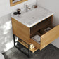 Alto 30" California White Oak Bathroom Vanity with White Carrara Marble Countertop