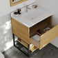 Alto 30" California White Oak Bathroom Vanity with White Quartz Countertop