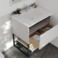 Alto 30" White Bathroom Vanity with Matte White VIVA Stone Solid Surface Countertop