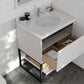 Alto 30" White Bathroom Vanity with Pure White Phoenix Stone Countertop