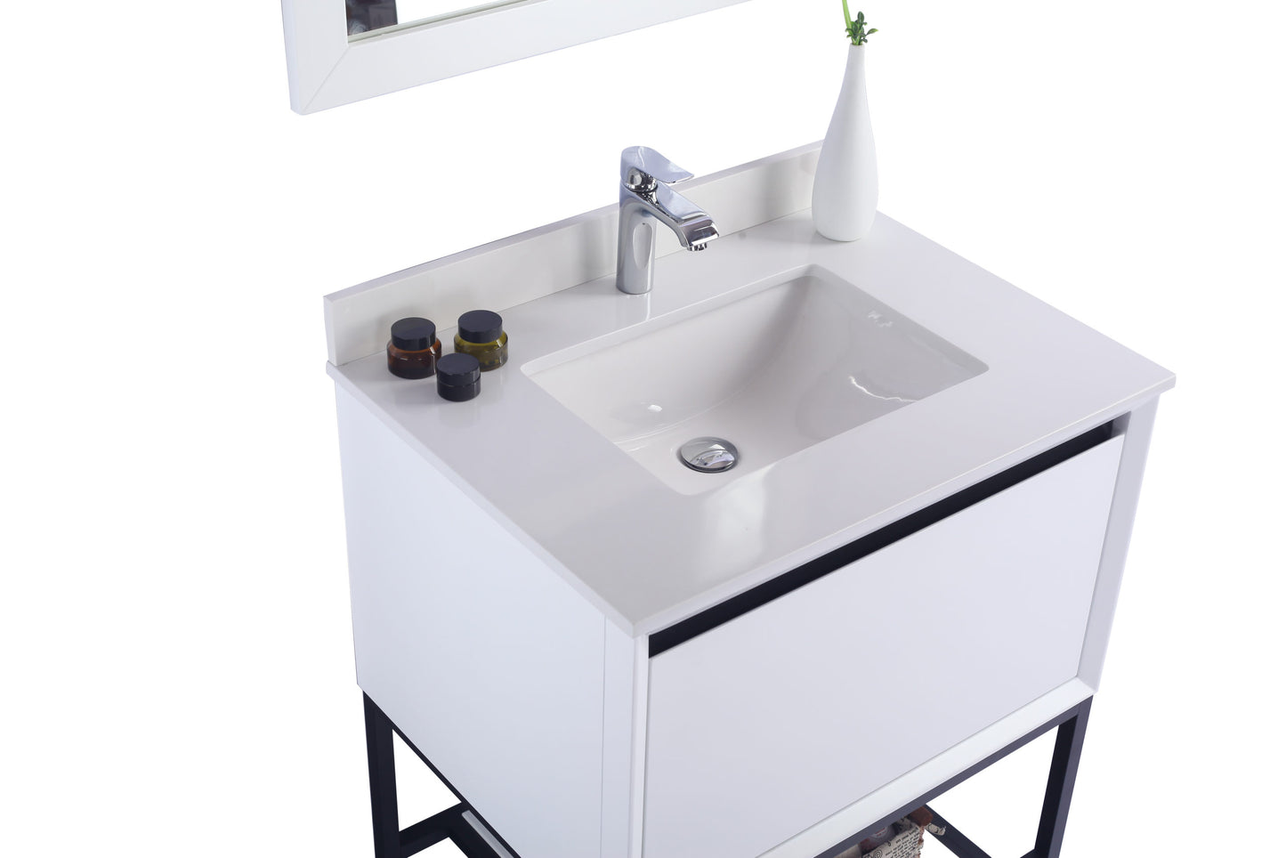 Alto 30" White Bathroom Vanity with White Quartz Countertop