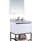 Alto 30" White Bathroom Vanity with White Stripes Marble Countertop