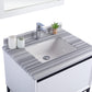 Alto 30" White Bathroom Vanity with White Stripes Marble Countertop