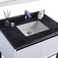 Alto 36" White Bathroom Vanity with Black Wood Marble Countertop