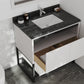 Alto 36" White Bathroom Vanity with Black Wood Marble Countertop