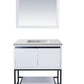 Alto 36" White Bathroom Vanity with Matte White VIVA Stone Solid Surface Countertop