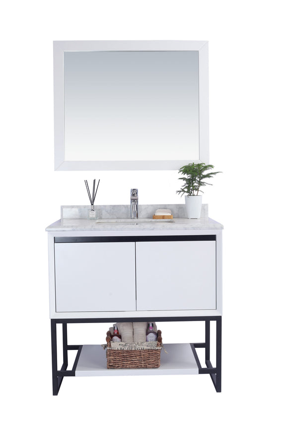 Alto 36 White Bathroom Vanity with White Carrara Marble Countertop